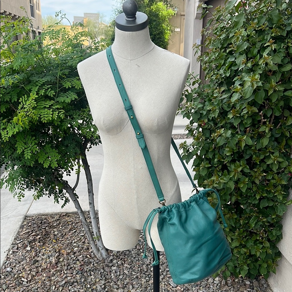 Madewell Teal Drawstring Crossbody Bag